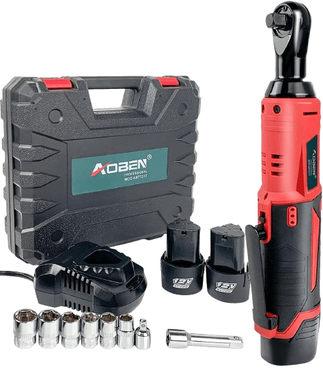 AOBEN Cordless Electric Ratchet Wrench Set, 3-8 inch 12V