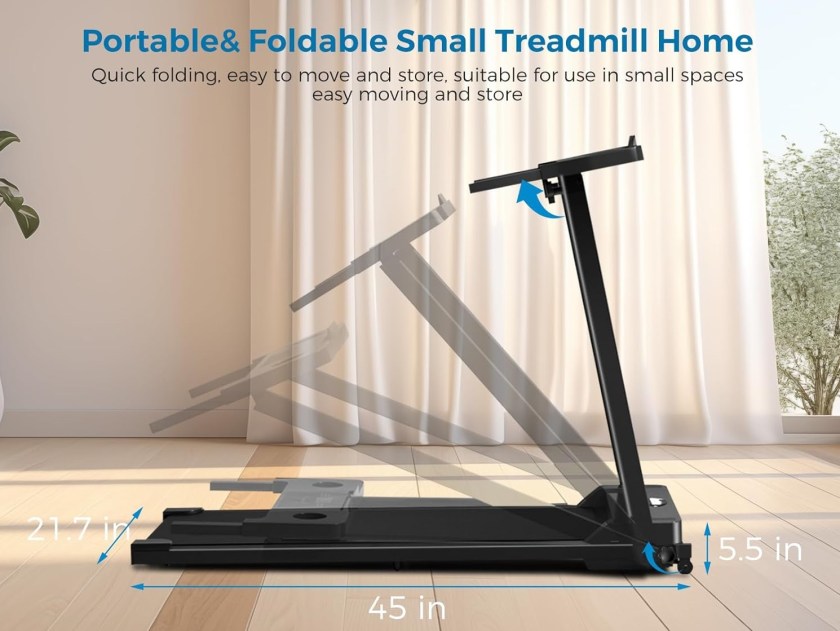 Aiteid 2025 Upgraded Small Treadmill with Handles