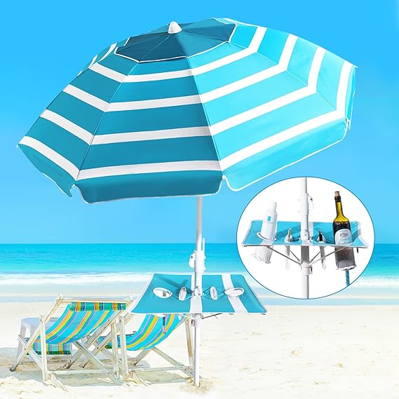 B&R Patio Heavy-Duty Adjustable Beach Umbrella