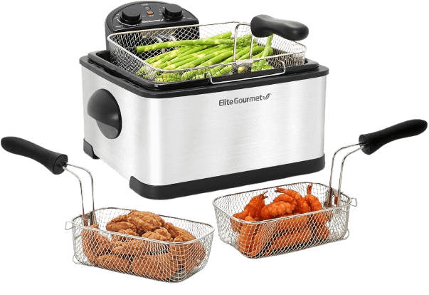Elite Gourmet Deep Fryer w 3 Baskets