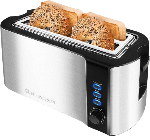 Elite Gourmet ECT‑3100 Long Slot 4‑Slice Toaster