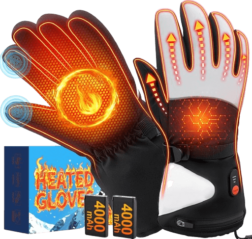 Heated Gloves for Men Women Upgraded 8000mAH Rechargeable Heated Gloves with Touchscreen, Waterproof Non-Slip Electric Heating Gloves for Motorcycle Hunting Skiing Outdoor Work for Cold Weather