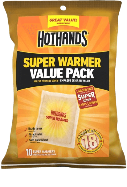 HotHands Body & Hand Super Warmers - Long Lasting Natural Odorless Air Activated Warmers - Up to 18 Hours of Heat - 10 Individual Warmers(1)