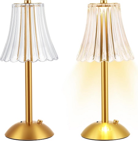 Liliful LED Portable Gold Table Lamp