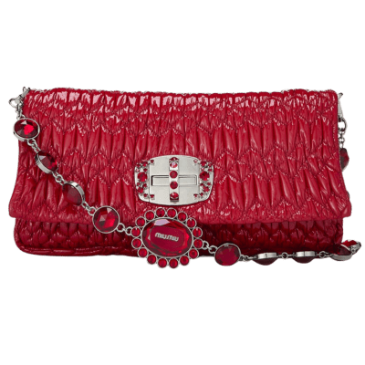 Miu Miu Nappa Crystal Shoulder Bag