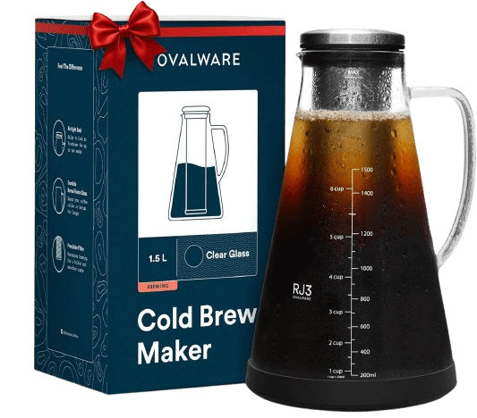OVALWARE Airtight Cold Brew Iced Coffee Maker Pitcher