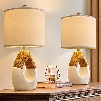 OYEARS BOHO Rattan Table Lamps