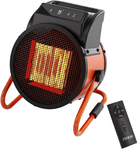 Pasapair Greenhouse Heater with Remote, 1500W Outdoor Patio Heater with Digital Thermostat