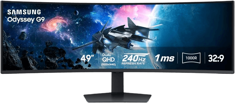 SAMSUNG 49” Odyssey G9 Series DQHD Curved Gaming Monitor