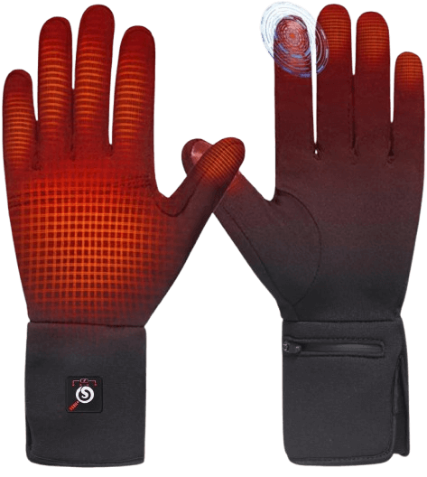 SAVIOR HEAT Heated Glove Liners for Men Women, Rechargeable Battery Electric Heated Gloves, Winter Warm Glove Liners, Thin Gloves Riding Ski Snowboarding Hiking Cycling Hand Warmers