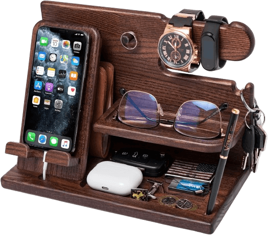 TESLYAR Wood Phone Docking Station for Men
