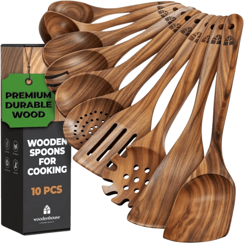 Teak Wood Wooden Spoons Set