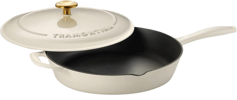 Tramontina Bestow Enameled Cast Iron Skillet with Lid, 12-inch Frying Pan