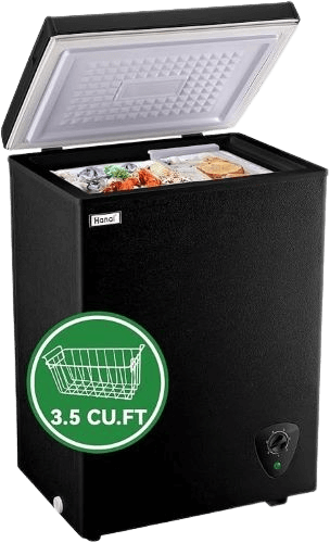 WANAI 3.5 Cu. Ft Small Chest Freezer (Black)