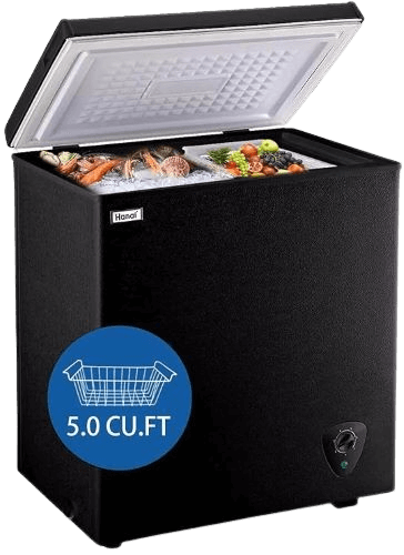 WANAI 5.0 Cu. Ft Deep Chest Freezer (Black)