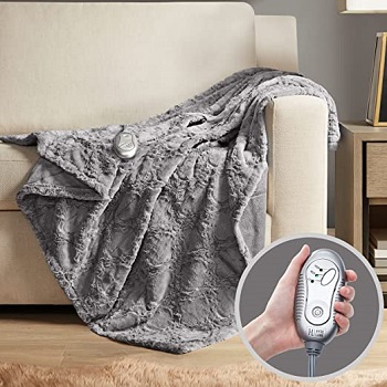 Hyde Lane Faux Fur Heated Throw Blanket